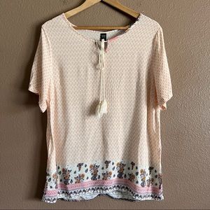 Emery Rose Floral Bohemian Top Size XXL